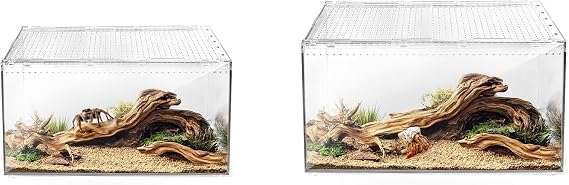 AZV Small and Large Reptile Terrarium Tank,Versatile Enclosure for Leopard Crested Gecko,Lizard Cage,Spider Starter Kit,Hermit Crab Habitat,Tarantula Cribs,Perfect Aquarium