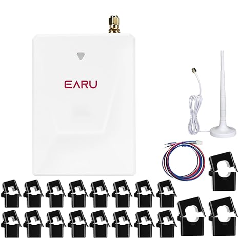 Smart Home Energy Monitor with 16 50A and 3-300A Circuit Level Sensors Real-Time Accurate Power Energy Consumption Tracking WiFi Meter SolarNet Metering2.4 GHz WiFi
