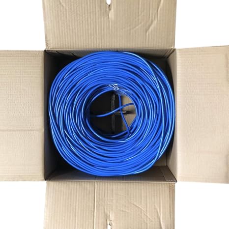 X-MEDIA XM-C6-1000-BU Cat6 1000Ft 23AWG UTP Solid Ethernet 4-Pair Network LAN Bulk CCA Cable with Easy Pull Box, Blue Color