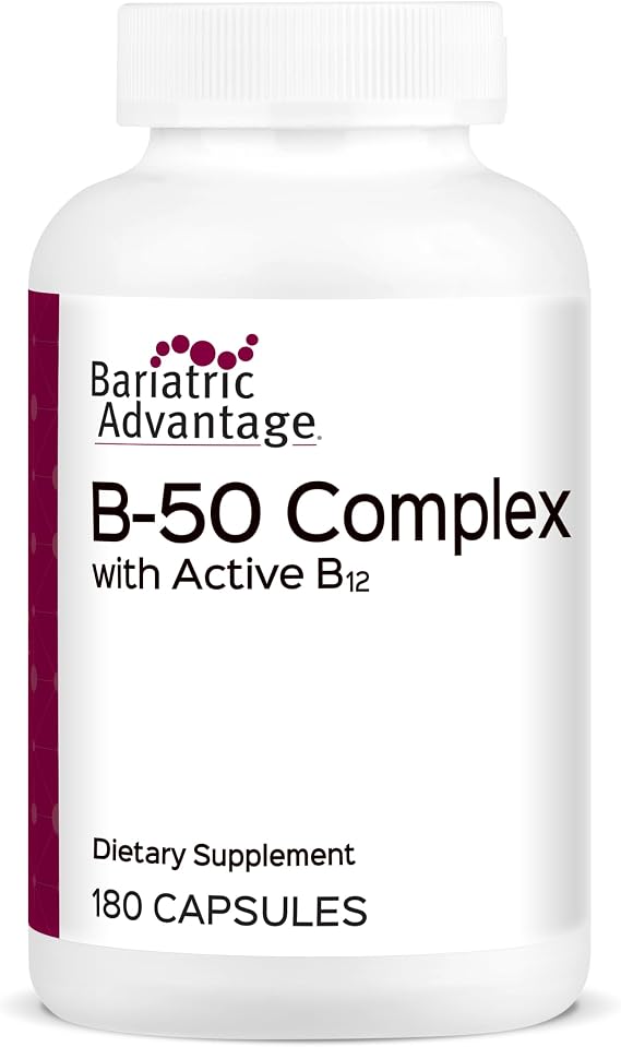 Bariatric Advantage B-50 Complex, 180 Count | B-50 Complex with Active B12, High Potency Formula Containing All Essential B Vitamins, with Choline, Inositol and PABA