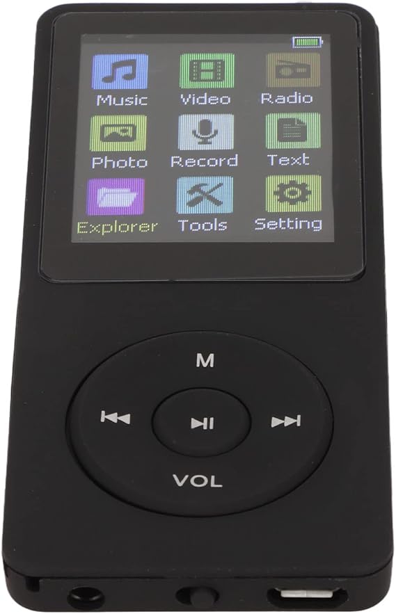 Digital Music Player Ultra Thin 1.8 Inch LCD MP4 MP3 Player with Accessories Portable Music Player Sound Player for Entertainment Study Outdoor Gym Workout (Black)