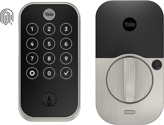 Yale Assure Lock 2 Touch Deadbolt, Satin Nickel Keyed Smart Entry Door Lock with Wi-Fi Connected Touchscreen and Fingerprint Scanner, YRD420-F-WF1-619