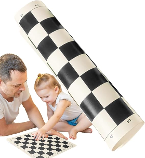 Chess Boards - Vinyl Rollable Chesses Mat, Standard Size Board | Portable Chessies Playing, Casual Lightweight Compact Design, Waterproof 64 Square Layout Indoor Board Game Experience