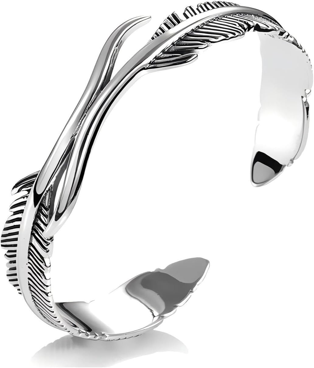 Solid Pure Silver Mens Bracelets | S925 Understated Bracelet | Fine Mens Open Bangle | Men Jewelry Gift