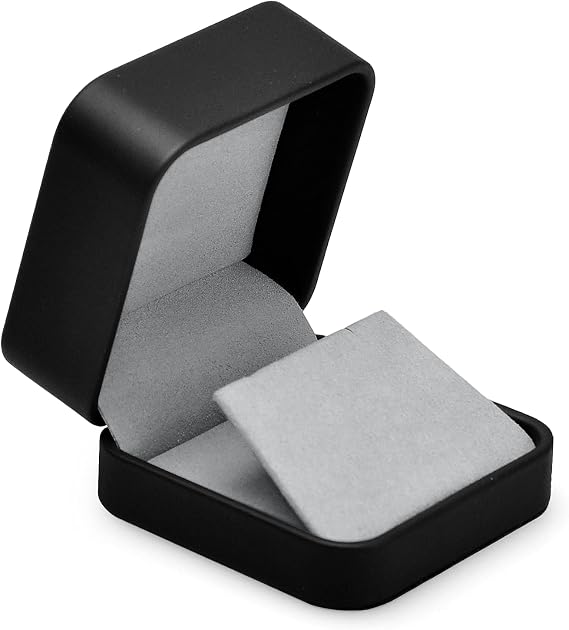 Oirlv Black Leather Earring Gift Box,Small in Size, Big on Presentation | Compact and Easy To Carry for Gifting,Travel and Jewelry Presentation,Black Leather Exterior,Soft Microfiber Interior