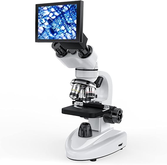 Laboratory Optical Microscope, 6000-20000 X Student Teaching Microscope, Electronic Eyepiece Connected to Computer, Can Be Matched with Display Screen,10000X-B