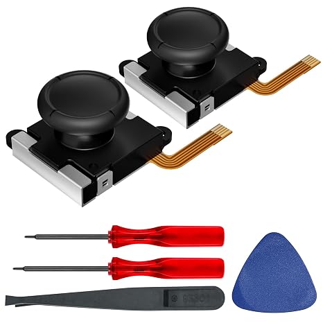 HandheldDIY TMR Hall Joystick for Nintendo Switch/OLED/Lite Joy-Con, Zero Drift Hall Effect Joystick Replacement for Switch Controller, Tunnel Magnetic Resistance Thumbsticks with Tools Kit (1 Pair)