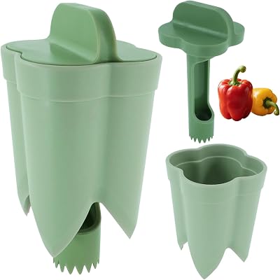 Suuker 2-in-1 Pepper Corer Set,Pepper Seed Corer,Apple Core Remover Tool,Fruit and Vegetable Core Remover,Kitchen Gadget for Bell Chili Plant,Zucchini,Balsam Pear