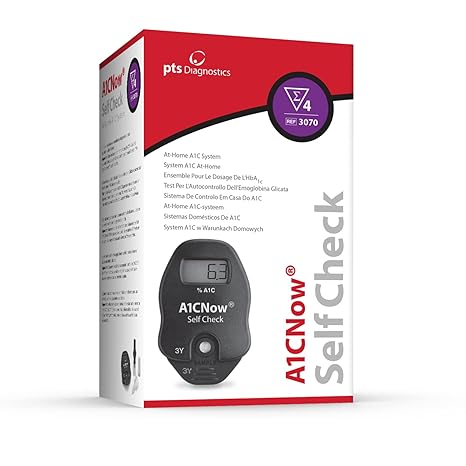 A1CNow SelfCheck, A1C Home Test, Includes Analyzer and 4 Tests, Displays Results in 5 Minutes, For Monitoring Glycemic Control in People with Diabetes, Fingerstick Sample