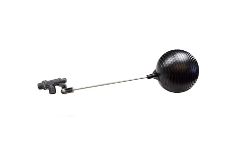 Kerick Tank Mounted PVC Float Valve Assembly with 1/2" NPT PVC Float Valve, 6" Stainless Steel Rod and 4" x 5" Polyethylene Float