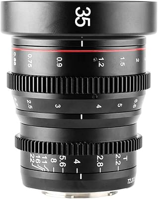 Meike 35mm T2.2 Mini Manual Focus Wide-Angle Cinema Lens for M43 Micro Four Thirds MFT Mount Cameras BMPCC 4K ZCAM E2