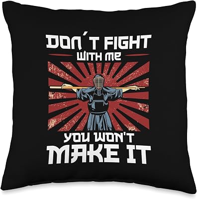 Kendo Samurai Training Kendo Shinai Sinobi Ninja Kendo Throw Pillow
