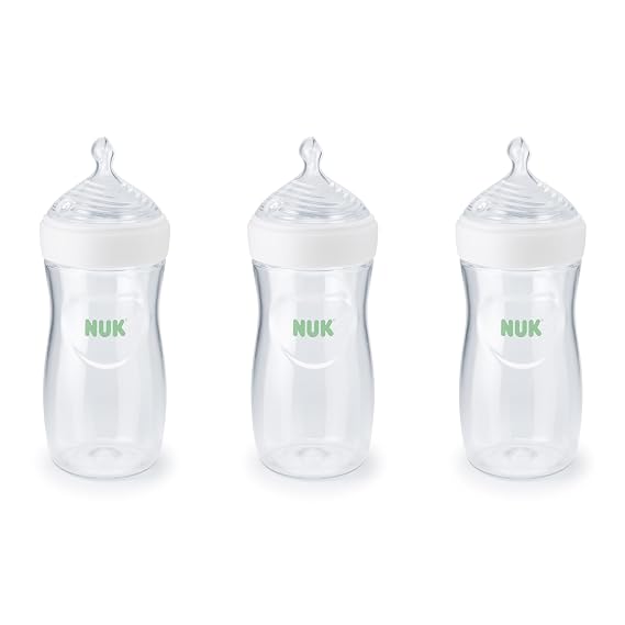 NUK Simply Natural Baby Bottle with SafeTemp, 9 oz, 3 Pack