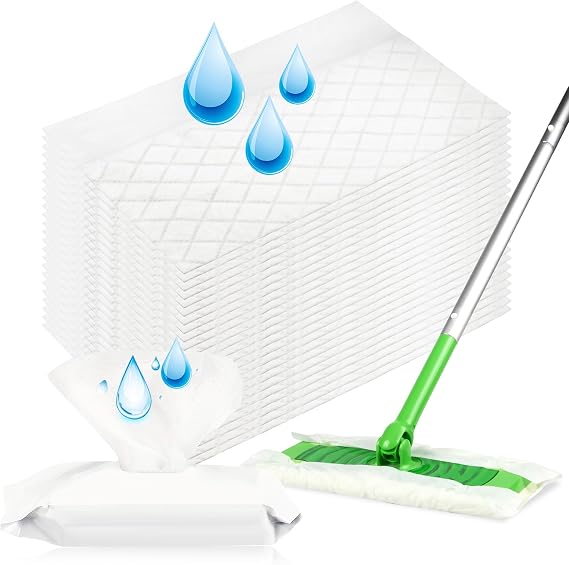 24 Count Unscented Wet Mop Refills for Swiffer Sweeper Wet Pads | One Pad Cleans One Room, Wet Mopping Cloths, For Hardwood Tile Laminate Floors, Mop Not Included
