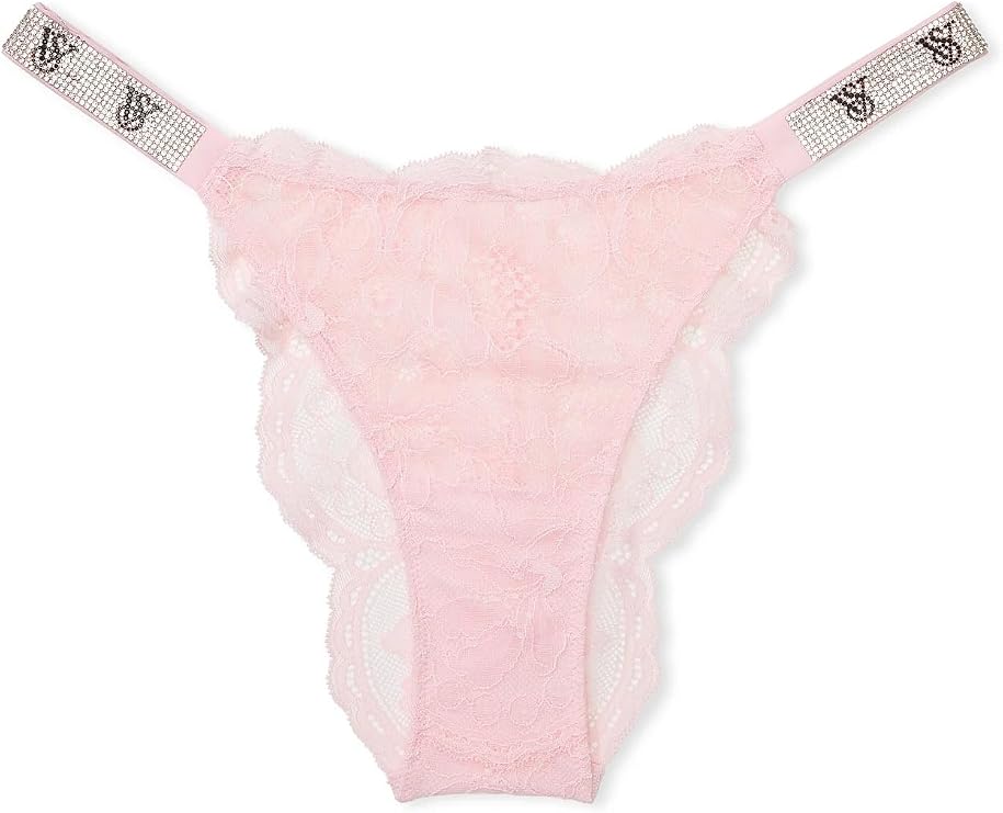Victoria's Secret Shine Strap Lace Brazilian Panty Color Pink New