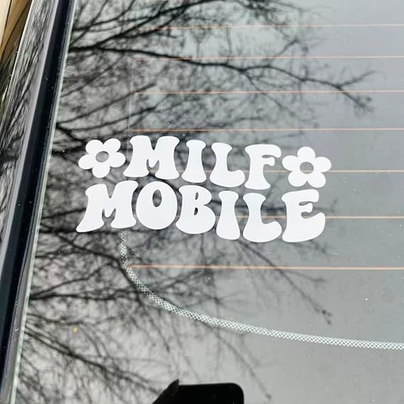 Milf Mobile Flower Car Sticker Decal Vinyl Car Windows Bumper Stickers