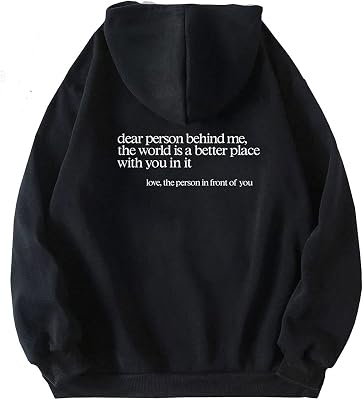 NUFR Dear Person Behind Me Sweatshirt Hoodie Loose Graphic Sweatshirts for Women