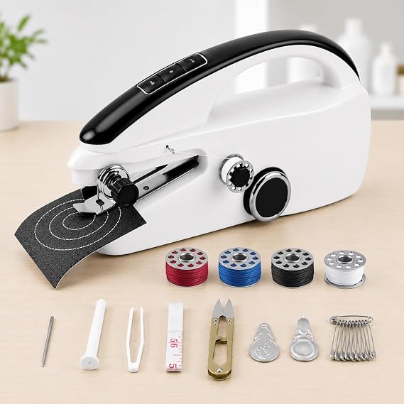 Handheld Sewing Machine, Mini Hand Sewing Machine for Beginners, Easy to Operate, Dual Power Supply, Quick Stitching, Suitable for Clothes, Fabrics, Home Repairs, Ideal for DIY, Mom's Gift