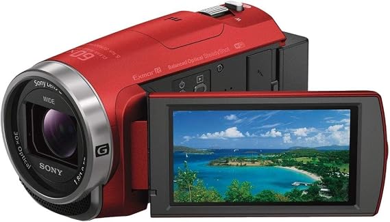 Sony Handycam HDR-CX680 Camcorder, 30x Optical Internal Memory 64GB, Red, HDR-CX680 R
