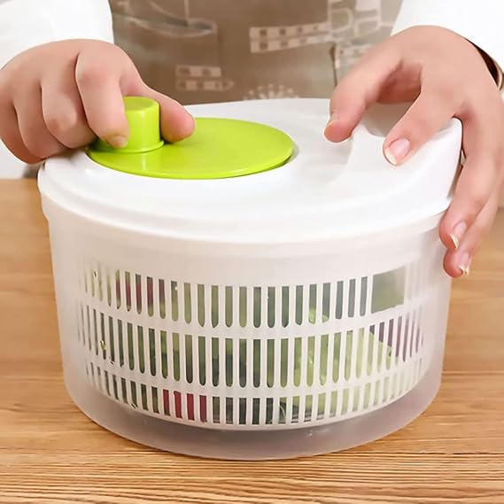 Large Salad Spinner, 5L Lettuce Dryer, Easy Spin Salad Spinner Efficient Easy Dry Salad Spinner
