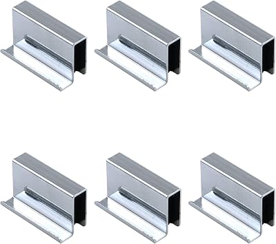 6Pcs 1.6 Glass Finger Edge Pull, Window Display Cabinet Door Clip Polished Chrome Glass Door Handle Clip Glasses Clip Silver