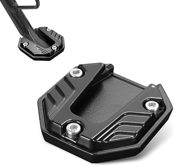 Motorcycle Kickstand, Anti-slip Kickstand Pad, Anti-Sink Extension Side Stand Foot Pad, Electric Motorcycle Universal Footrests Enlarged Bottom (Black)