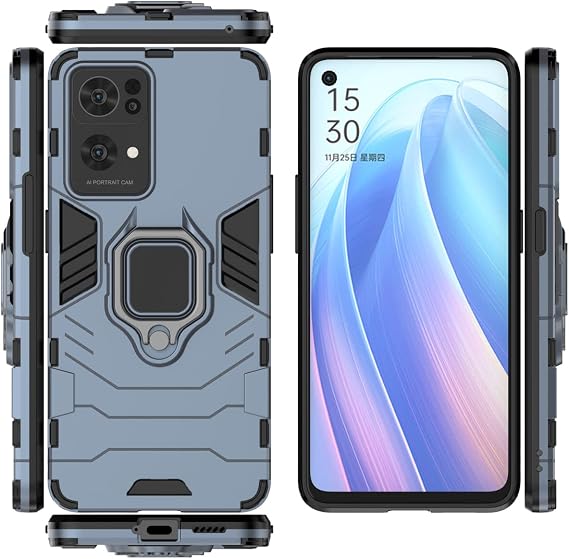 Case for Oppo Reno 7 Pro 5G Case Cover,Magnetic Car Mount Bracket Shell Case for Oppo Reno 7 Pro 5G 2021 PFDM00 Case Blue