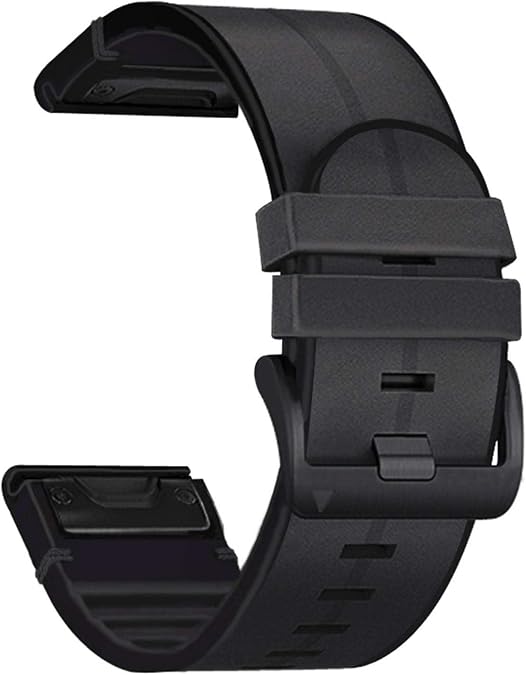 Abanen Watch Band for Garmin epix Pro 51mm / Fenix 8 51mm / Instinct 3 50mm, Quick Fit Soft Genuine Leather Hybrid Silicone Sweatproof Wristband Strap for Fenix 7X/6X/5X,Instinct 2X,Enduro