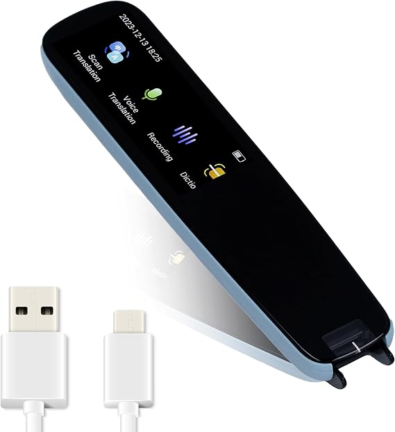 HURRISE Scan Reader Pen,Text to Speech Device for Dyslexia, Exam Reading Pen, Langage Translator,International Edition ABS Multifunctional Smart Voice Translator Pen (Blue)