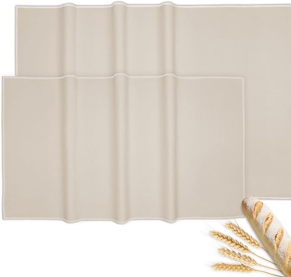 Deluxe Baker's Couche Set (2 Pieces) Large 35"x26" & Medium 29"x18" Practical Sizes, 100% Natural Thick Textured Cloth for Professional Baking: Baguettes, Artisan Loaves, Ciabatta
