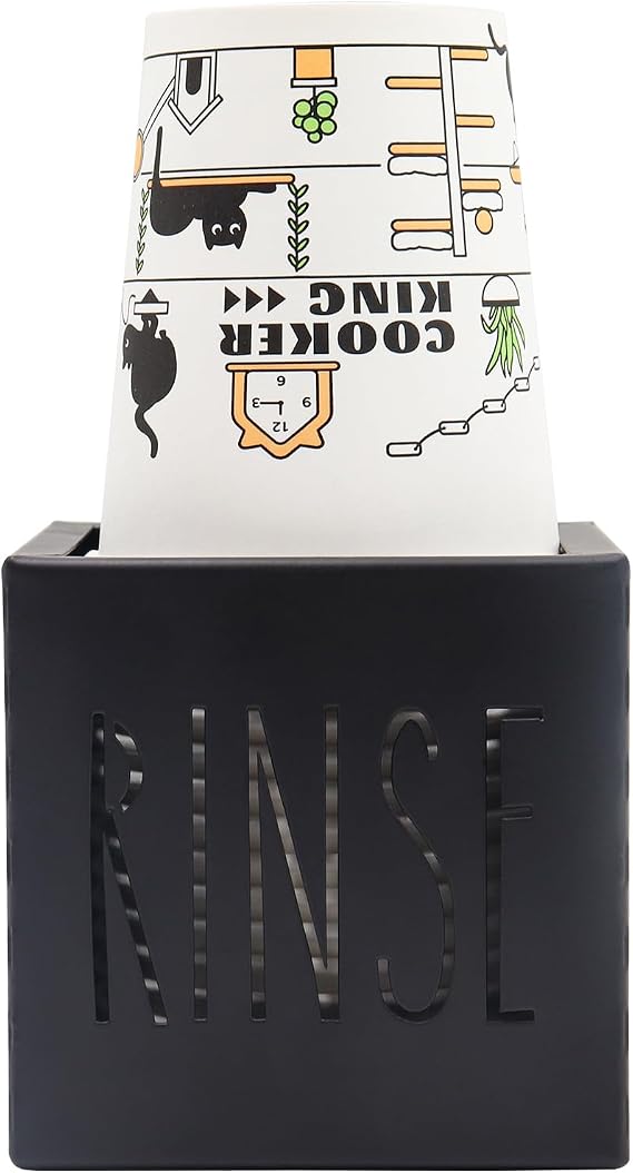 Dnoifne Dixie Cup Dispenser, Metal Disposable Paper Cup Dispenser Storage Holder, 3/5 oz Dixie Cup Holder, Bathroom Paper Cup Rinse Organizer, Disposable Cup Caddy, Water Dispenser Cup Holder