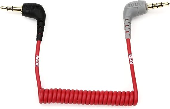 Rode SC7 3.5mm TRS to TRRS Patch Cable | 3.5mm TRRS patch cable with gold-plated contacts and shielding for smartphones, tablets and microphones
