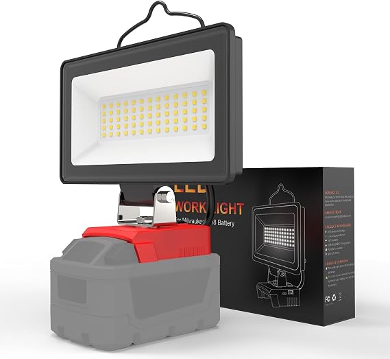 LED Work Light for Milwaukee m18 18v Battery - Cordless Flood Light with Dual Charging Port