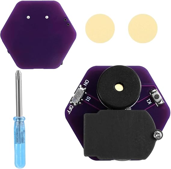 Cricket Noise Maker Prank, Hexagonal Geometric Prank Device with 16 Sounds Hidden Annoying Noise Machine for Parties Office Home School & Car (Purple)