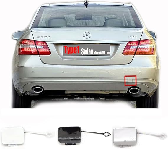 Rear Tow Cover Fit 09-12 Mercedes-Benz E-Class W212 for E180 E200 E220 E250 E300 E350 E400 E500 E63 2009 2010 2011 2012 Bumper Hook Eye Cap 2128850326 (Black)