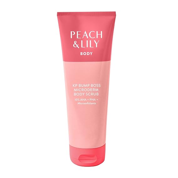 Peach & Lily - KP Bump Boss Microderm Body Scrub (8.11 oz) - 10% AHA + PHA - Microexfoliants - Hyaluronic Acid, Cica, Tea Tree, Squalane, Cucumber - Self Care - Vegan & Cruelty Free - Korean Beauty
