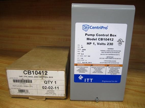 Goulds CB10412 Submersible Pump Control Box, 1HP, 230V, 1 PH