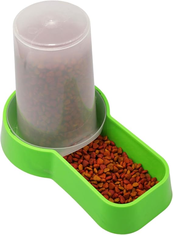 Miapet Hazneli Plastik Kedi-Köpek Mama ve Su Kabı 1,5 Lt Kare Yeşil
