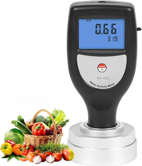Smart Water Activity Meter, Portable Digital Moisture Analyzer with 6-Digit Backlit LCD, Accurate Measurement Tester for Food, Jerky, Dried Goods, Spices, Grain