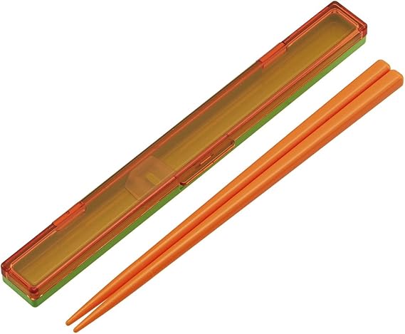 Skater ABCS3 Ultra Slim Chopsticks and Chopsticks Case Set, 7.1 inches (18 cm), Marche, Tomato, Made in Japan