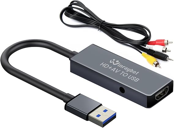 USB Video Capture Card for VHS/HDMI/AV/RCA - Analog to Digital Video Converter - VHS to Digital/USB/RCA Converter - Compatible with Mac/Windows/Linux