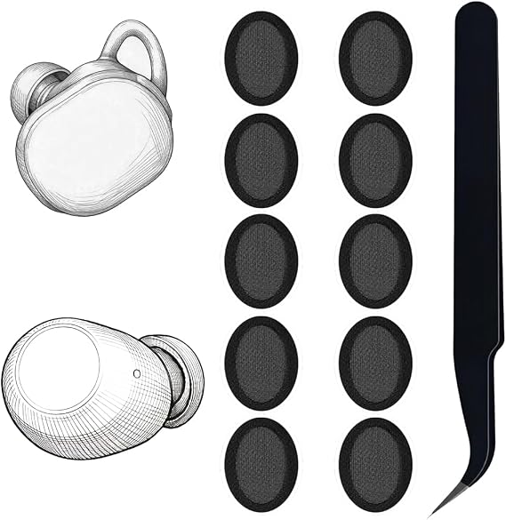 Earbuds Dust Filter Replacement for JBL Vibe Buds/Endurance Race 2 | Dust Proof Mesh Eartips,5 Pairs,Includes Tool Tweezers