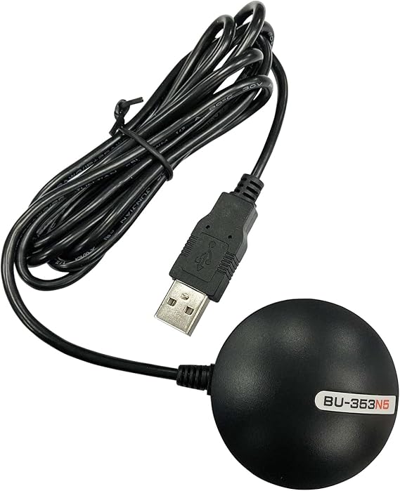 GlobalSat BU-353N5 USB GNSS Receiver, Black, Made in Taiwan