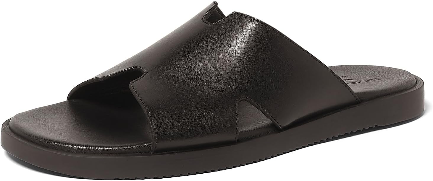 Anthony Veer Marrkesh Leather Comfort Slide/Slipper for Men | Cushioned Footbed & Durable Rubber Outsole