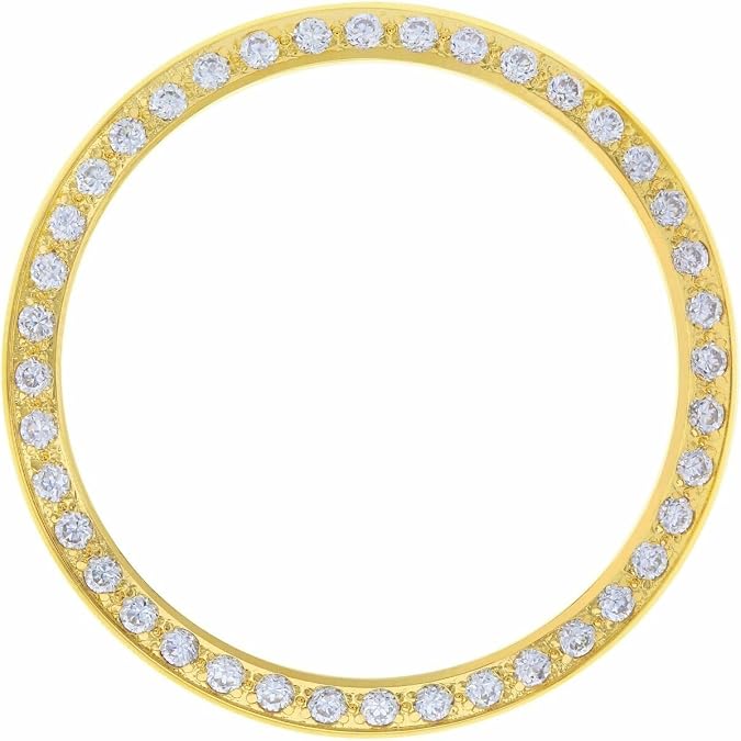 Ewatchparts Gold Created Diamond Bezel Compatible With 36mm Rolex Datejust Watch 16233 16234 16238