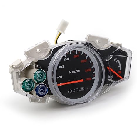 Minho Motorcycle Gas Gauge Speedometer Odometer Tachometer Instrument Cluster for Chinese BWS 50cc 90cc 125cc 150cc Scooter - 12V 3-Pin KM/H