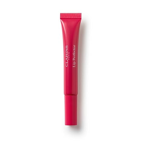 Clarins Lip Perfector | Peptide Plumping and Hydrating Lip Gloss | Instant Shine With Sheer, Shimmer Finish |Non-Sticky Texture with Vanilla Scent | 0.35 Ounces