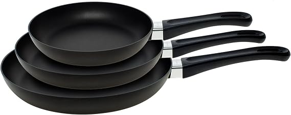 Scanpan Classic 2-Piece Nonstick Fry Pan Set, 8-inch, 9 1/2-inch and 11-inch Compatible with Gas and Electric Stovetops, Metal Utensil Safe, Oven Safe to 500F, Dishwasher Safe, Black