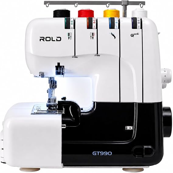 Rold GT990 Overlock Machine - 12 Sewing Programs Quiet & Powerful Includes Waste Bin & Thread Tension System For All Fabric Types