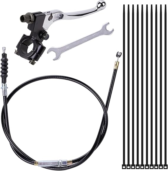 7/8'' Handlebar Left Clutch Lever and 39" Clutch Cable with Adjuster Compatible with 50cc 70cc 90cc 110 cc 125cc SSR Apollo Dirt Pit Bikes (Silvery)